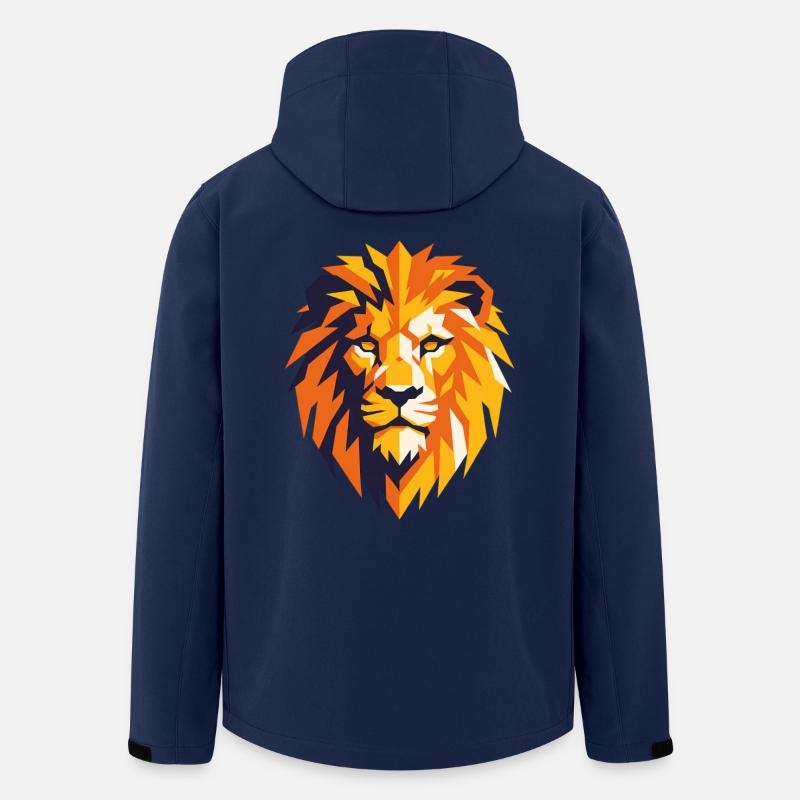 Flamboyant Geometric Lion - Men’s Recycled Softshell Jacket by Stanley/Stella - navy