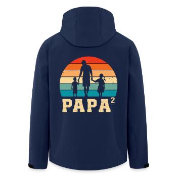 Vater mit Tochter und Sohn papa und tochter sohn - Recycelte Männer Softshell-Jacke von Stanley/Stella - Navy - Hinten - AI Model Male 185 light (185cm)
