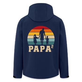Vater und Tochter – Vater und Sohn – Papa, Sohn und Tochter - Recycelte Männer Softshell-Jacke von Stanley/Stella - Navy - Hinten - AI Model Male 185 light (185cm)