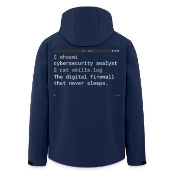 Cybersecurity Analyst Terminal - IT Gift - Recycelte Männer Softshell-Jacke von Stanley/Stella - Navy - Hinten - AI Model Male 185 light (185cm)