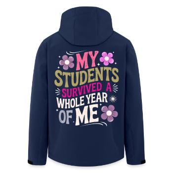 Meine Schüler haben ein ganzes Jahr als Lehrer überlebt - Recycelte Männer Softshell-Jacke von Stanley/Stella - Navy - Hinten - AI Model Male 185 light (185cm)
