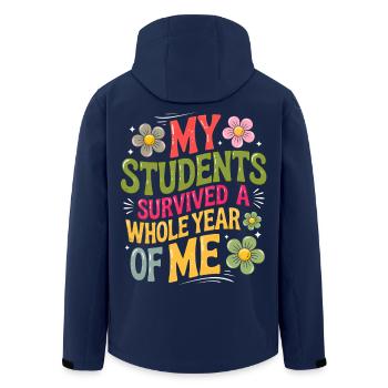 Meine Schüler haben ein ganzes Jahr als Lehrer überlebt - Recycelte Männer Softshell-Jacke von Stanley/Stella - Navy - Hinten - AI Model Male 185 light (185cm)
