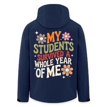 Meine Schüler haben ein ganzes Jahr als Lehrer überlebt - Recycelte Männer Softshell-Jacke von Stanley/Stella - Navy - Hinten - AI Model Male 185 light (185cm)