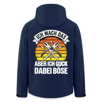 Handwerker Sprüche Zange Retro - Recycelte Männer Softshell-Jacke von Stanley/Stella - Navy - Hinten - AI Model Male 185 light (185cm)