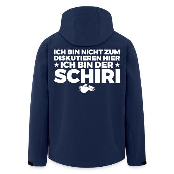Schiedsrichter nicht zum diskutieren hier – Schiri - Recycelte Männer Softshell-Jacke von Stanley/Stella - Navy - Hinten - AI Model Male 185 light (185cm)