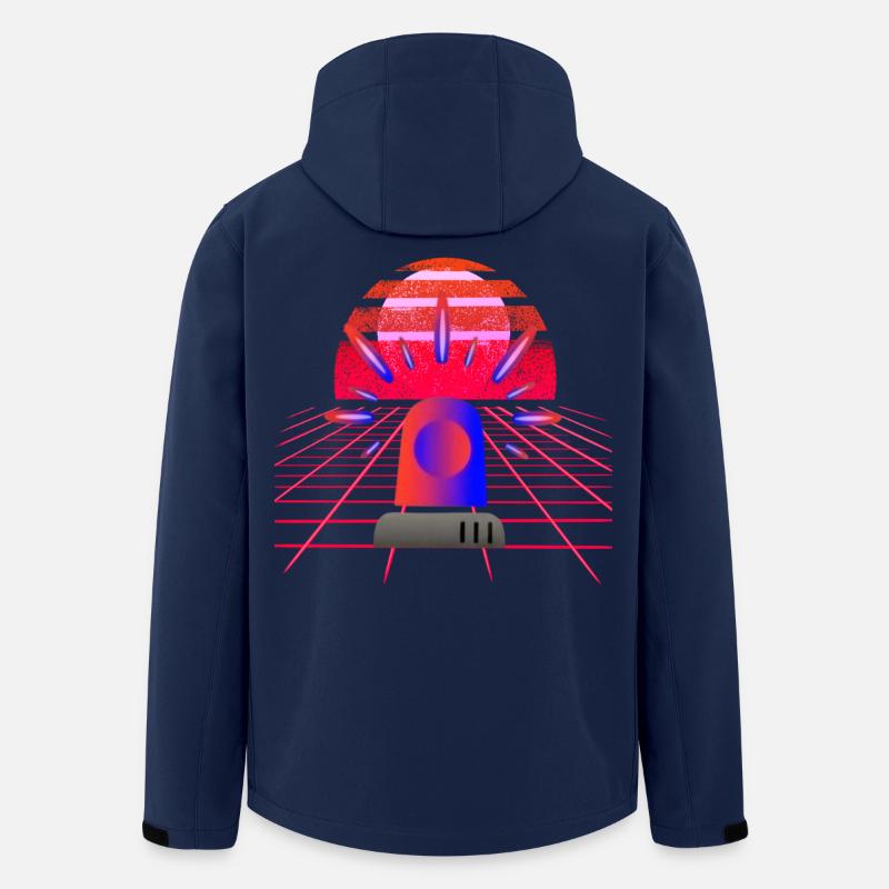 Retro Synthwave Sirene Blaulicht Neon - Recycelte Männer Softshell-Jacke von Stanley/Stella - Navy