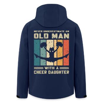 Papa - Alter Mann mit Cheerleader Tochter - Recycelte Männer Softshell-Jacke von Stanley/Stella - Navy - Hinten - AI Model Male 185 light (185cm)