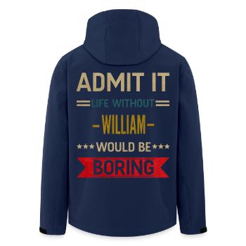 Gib es zu, das Leben ohne William wäre langweilig - Recycelte Männer Softshell-Jacke von Stanley/Stella - Navy - Hinten - AI Model Male 185 light (185cm)