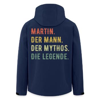 Martin Vorname Der Mann Der Mythos Die Legende - Recycelte Männer Softshell-Jacke von Stanley/Stella - Navy - Hinten - AI Model Male 185 light (185cm)