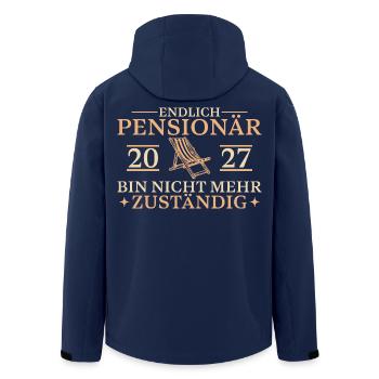 Endlich Pensionär 2027 Abschied Kollege - Recycelte Männer Softshell-Jacke von Stanley/Stella - Navy - Hinten - AI Model Male 185 light (185cm)