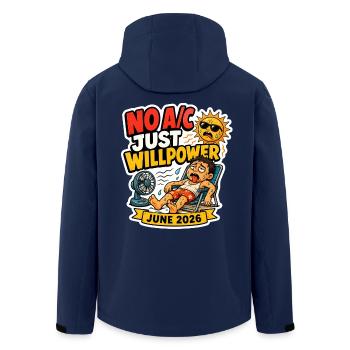 Hitzewelle 2026 | Keine Klimaanlage, nur Willenskraft - Recycelte Männer Softshell-Jacke von Stanley/Stella - Navy - Hinten - AI Model Male 185 light (185cm)