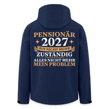 Pensionär 2027 Bin nicht mehr zuständig - Recycelte Männer Softshell-Jacke von Stanley/Stella - Navy - Hinten - AI Model Male 185 light (185cm)
