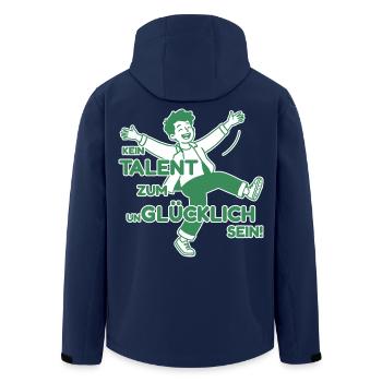 KEIN TALENT ZUM UNGLÜCKLICH SEIN Mann/Junge grün - Recycelte Männer Softshell-Jacke von Stanley/Stella - Navy - Hinten - AI Model Male 185 light (185cm)