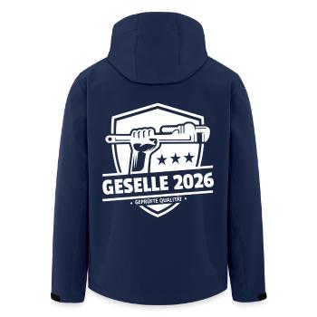 Geselle 2026 – Geprüfte Qualität - Recycelte Männer Softshell-Jacke von Stanley/Stella - Navy - Hinten - AI Model Male 185 light (185cm)