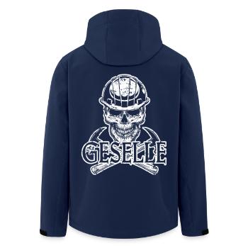 Geselle Totenkopf Handwerk Gesellenprüfung  - Recycelte Männer Softshell-Jacke von Stanley/Stella - Navy - Hinten - AI Model Male 185 light (185cm)