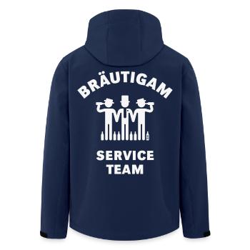 Bräutigam Service Team (JGA / Polterabend / White) - Recycelte Männer Softshell-Jacke von Stanley/Stella - Navy - Hinten - AI Model Male 185 light (185cm)