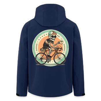 Caffeine Cruise Radfahrer Kaffee - Recycelte Männer Softshell-Jacke von Stanley/Stella - Navy - Hinten - AI Model Male 185 light (185cm)