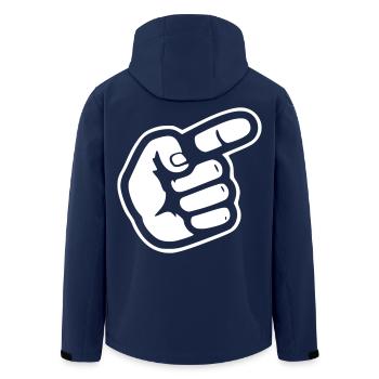 Finger Hand Zeigen Richtung - Recycelte Männer Softshell-Jacke von Stanley/Stella - Navy - Hinten - AI Model Male 185 light (185cm)