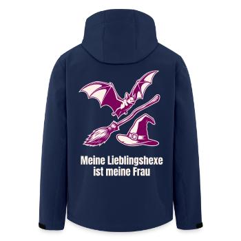 Lieblingshexe Fledermaus Hexenhut - Recycelte Männer Softshell-Jacke von Stanley/Stella - Navy - Hinten - AI Model Male 185 light (185cm)