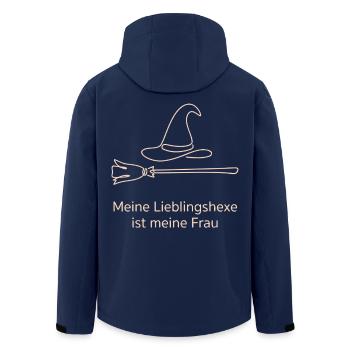 Lieblingshexe Hexenhut Hexenbesen - Recycelte Männer Softshell-Jacke von Stanley/Stella - Navy - Hinten - AI Model Male 185 light (185cm)
