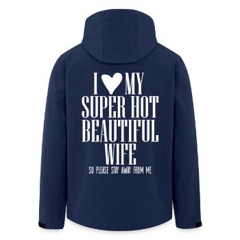 I Love My Wife Spruch Lustiges Ehemann Design - Recycelte Männer Softshell-Jacke von Stanley/Stella - Navy - Hinten - AI Model Male 185 light (185cm)