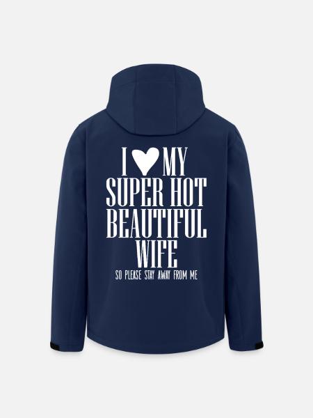 I Love My Wife Spruch Lustiges Ehemann Design - Recycelte Männer Softshell-Jacke von Stanley/Stella - Navy