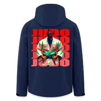 Judo - Recycelte Männer Softshell-Jacke von Stanley/Stella - Navy - Hinten - AI Model Male 185 light (185cm)