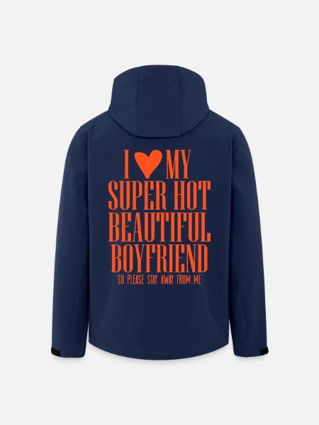 I love my super hot boyfriend Statement Spruch - Recycelte Männer Softshell-Jacke von Stanley/Stella - Navy