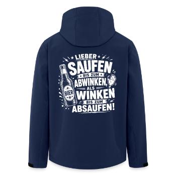Bier Shirt - Lieber saufen bis zum Abwinken - Recycelte Männer Softshell-Jacke von Stanley/Stella - Navy - Hinten - AI Model Male 185 light (185cm)