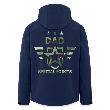 Vater-Spezialeinheiten-Tarn-Militär - Recycelte Männer Softshell-Jacke von Stanley/Stella - Navy - Hinten - AI Model Male 185 light (185cm)