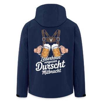 Lederhosn vergessen – Durscht Mitbracht - Recycelte Männer Softshell-Jacke von Stanley/Stella - Navy - Hinten - AI Model Male 185 light (185cm)