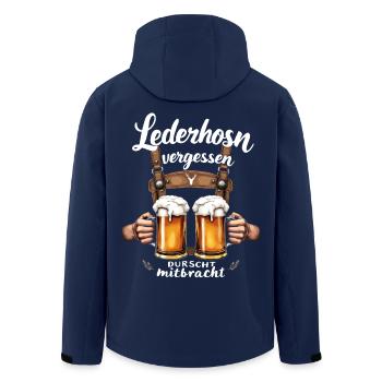 Lederhosn vergessen – Durscht mitbracht - Recycelte Männer Softshell-Jacke von Stanley/Stella - Navy - Hinten - AI Model Male 185 light (185cm)