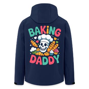 Bäcker Daddy Totenkopf - Recycelte Männer Softshell-Jacke von Stanley/Stella - Navy - Hinten - AI Model Male 185 light (185cm)