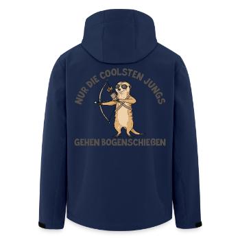 Bogensport Erdmännchen Coole Jungs Bogenschießen - Recycelte Männer Softshell-Jacke von Stanley/Stella - Navy - Hinten - AI Model Male 185 light (185cm)