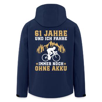 61. Geburtstag radfahrer fahrrad 61 jahre - Recycelte Männer Softshell-Jacke von Stanley/Stella - Navy - Hinten - AI Model Male 185 light (185cm)