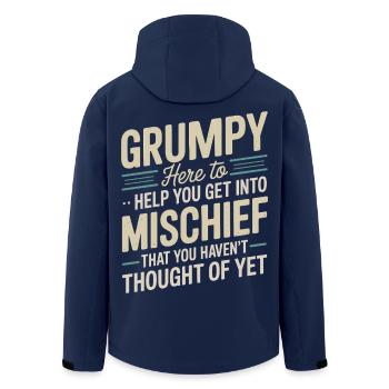 Grumpy hier, um dir zu helfen, in Unfug einzusteigen - Recycelte Männer Softshell-Jacke von Stanley/Stella - Navy - Hinten - AI Model Male 185 light (185cm)