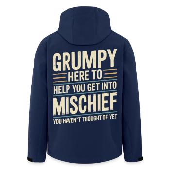 Grumpy hier, um dir zu helfen, in Unfug einzusteigen - Recycelte Männer Softshell-Jacke von Stanley/Stella - Navy - Hinten - AI Model Male 185 light (185cm)