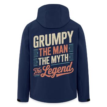 Grumpy der Mann, der Mythos, die Legende - Recycelte Männer Softshell-Jacke von Stanley/Stella - Navy - Hinten - AI Model Male 185 light (185cm)