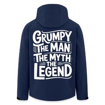 Grumpy der Mann, der Mythos, die Legende - Recycelte Männer Softshell-Jacke von Stanley/Stella - Navy - Hinten - AI Model Male 185 light (185cm)