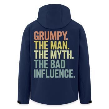 Grumpy der Mann, der Mythos, der schlechte Einfluss - Recycelte Männer Softshell-Jacke von Stanley/Stella - Navy - Hinten - AI Model Male 185 light (185cm)