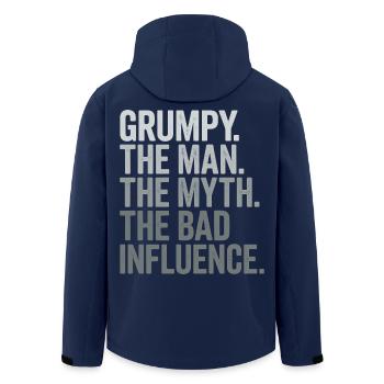 Grumpy der Mann, der Mythos, der schlechte Einfluss - Recycelte Männer Softshell-Jacke von Stanley/Stella - Navy - Hinten - AI Model Male 185 light (185cm)