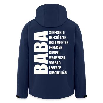 Bester Baba Vater Geschenk Superheld Grillmeister - Recycelte Männer Softshell-Jacke von Stanley/Stella - Navy - Hinten - AI Model Male 185 light (185cm)