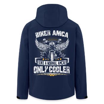 Biker Amca Like A Normal Amca Only Cooler Motorrad - Recycelte Männer Softshell-Jacke von Stanley/Stella - Navy - Hinten - AI Model Male 185 light (185cm)