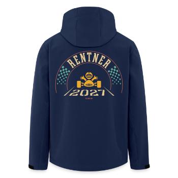 Rentner 2027 (Rente Ruhestand Zieleinfahrt / 4C) - Recycelte Männer Softshell-Jacke von Stanley/Stella - Navy - Hinten - AI Model Male 185 light (185cm)