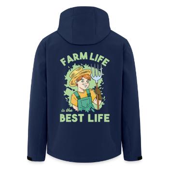 Farm Life Is The Best Life Bauernhof Dorfkind - Recycelte Männer Softshell-Jacke von Stanley/Stella - Navy - Hinten - AI Model Male 185 light (185cm)