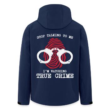 Crime-show-fan - Recycelte Männer Softshell-Jacke von Stanley/Stella - Navy - Hinten - AI Model Male 185 light (185cm)