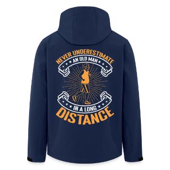 Running Run Never Underestimate An Old Man - Recycelte Männer Softshell-Jacke von Stanley/Stella - Navy - Hinten - AI Model Male 185 light (185cm)