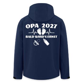 Werdender Opa 2027 Bald wird's ernst - Recycelte Männer Softshell-Jacke von Stanley/Stella - Navy - Hinten - AI Model Male 185 light (185cm)