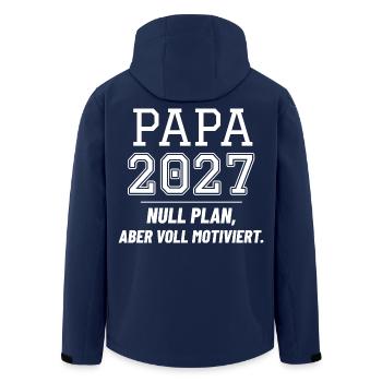 Papa 2027 - Null Plan aber voll motiviert - Recycelte Männer Softshell-Jacke von Stanley/Stella - Navy - Hinten - AI Model Male 185 light (185cm)
