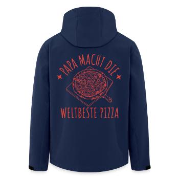 Papa macht die weltbeste Pizza Retro Pizzabäcker - Recycelte Männer Softshell-Jacke von Stanley/Stella - Navy - Hinten - AI Model Male 185 light (185cm)
